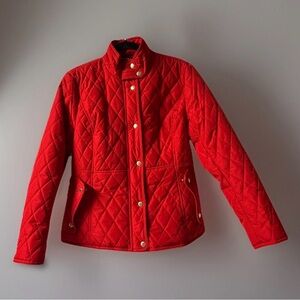 Women's Red Puffer Crown & Ivy Size Petite Small Quilted Jacket